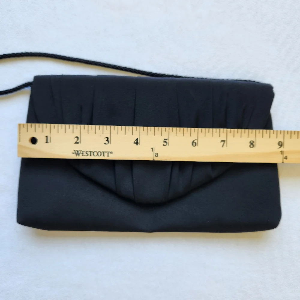 Le Regale Black Evening Formal Shoulder Bag Clutch Crossbody Elegant Glam Classy - Picture 12 of 13